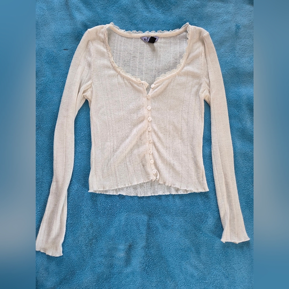 Elegant Cream Button-Up Women's Top